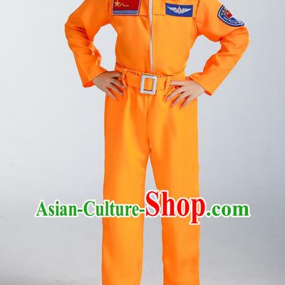 Chinese Modern Dance Orange Suit Stage Performance Clothing Spaceman Dance Costume Space Field Officers Uniform