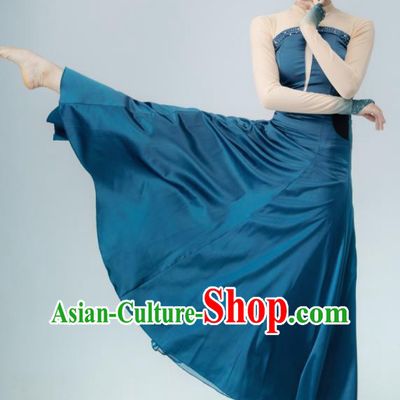 Chinese Women Group Dance Deep Blue Dress Modern Dance Clothing Stage Performance Costume