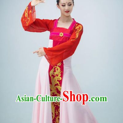 Chinese Hanfu Dance Clothing Stage Performance Costume Women Group Dance Dress Classical Dance Garment