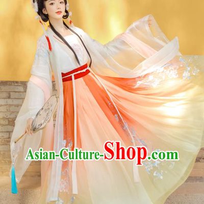 Chinese Traditional Hanfu Dresses Song Dynasty Young Lady Garment Costumes Ancient Royal Princess Clothing