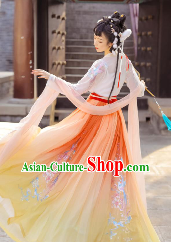 Chinese Traditional Hanfu Dresses Song Dynasty Young Lady Garment Costumes Ancient Royal Princess Clothing Chinese Traditional Hanfu Dresses Song Dynasty Young Lady Garment Costumes Ancient Royal Princess Clothing