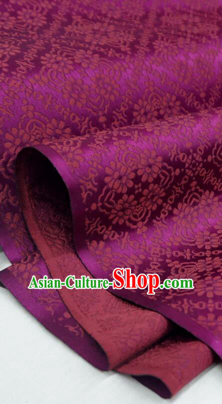 Top Chinese Brocade Fabric Hanfu Silk Fabric Deep Purple Tapestry Cloth