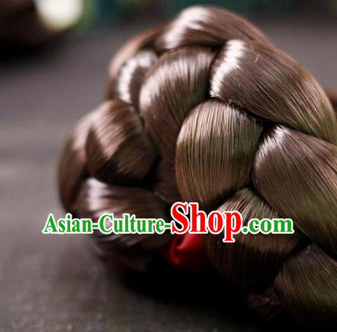 Korean Traditional Braid Wig Hanbok Hair Bun Handmade Court Headpiece Korean Traditional Braid Wig Hanbok Hair Bun Handmade Court Headpiece