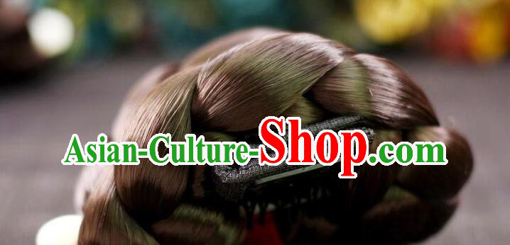 Korean Traditional Braid Wig Hanbok Hair Bun Handmade Court Headpiece Korean Traditional Braid Wig Hanbok Hair Bun Handmade Court Headpiece