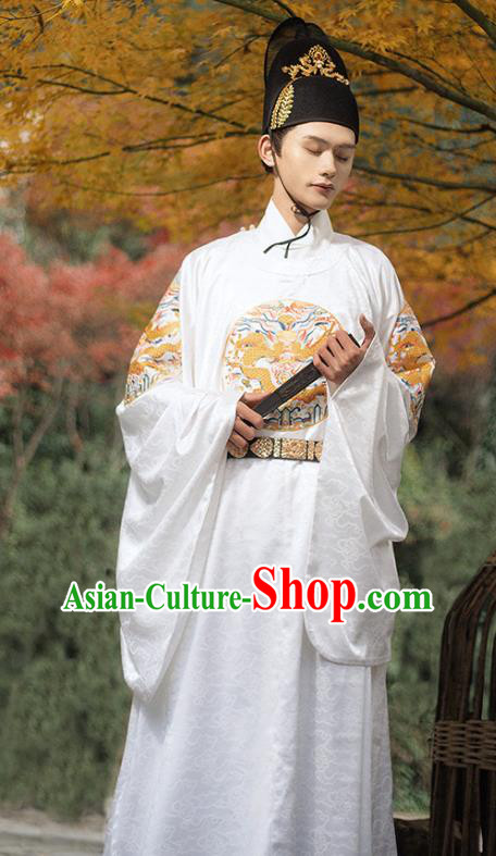 China Ancient Embroidered Dragon Robe Traditional Hanfu Clothing Ming Dynasty Emperor Garment Costumes