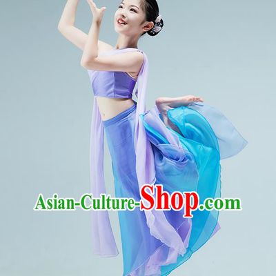 Chinese Dai Nationality Dance Lilac Dress Classical Dance Garment Children Peacock Dance Clothing Stage Performance Costume