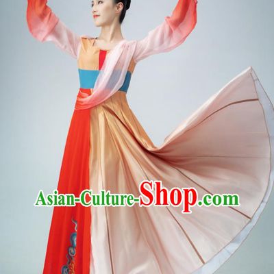 Chinese Classical Dance Dress Women Group Dance Garment Fan Dance Clothing Tang Yin Stage Performance Costume