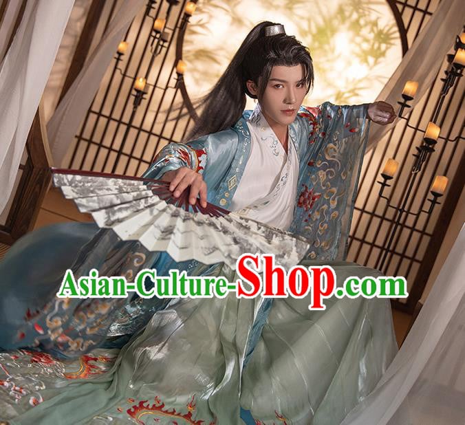 Chinese Traditional Hanfu Garments Ancient Noble Childe Clothing Jin Dynasty Swordsman Costumes Chinese Traditional Hanfu Garments Ancient Noble Childe Clothing Jin Dynasty Swordsman Costumes