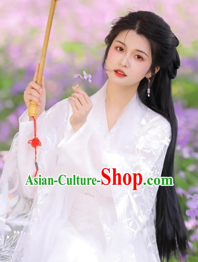 Chinese Ancient Goddess Clothing Traditional Royal Princess White Hanfu Dress Costumes Chinese Ancient Goddess Clothing Traditional Royal Princess White Hanfu Dress Costumes