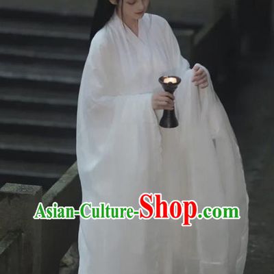 Chinese Ancient Palace Princess Garment Costumes Traditional White Hanfu Dress Southern and Northern Dynasties Clothing