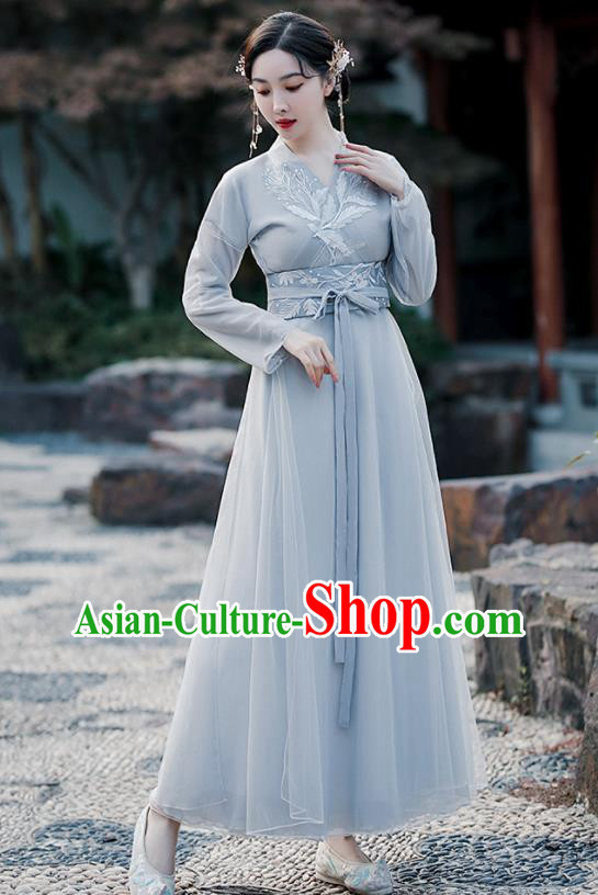 Chinese Traditional Blue Hanfu Dress Jin Dynasty Princess Clothing Ancient Goddess Costumes Chinese Traditional Blue Hanfu Dress Jin Dynasty Princess Clothing Ancient Goddess Costumes