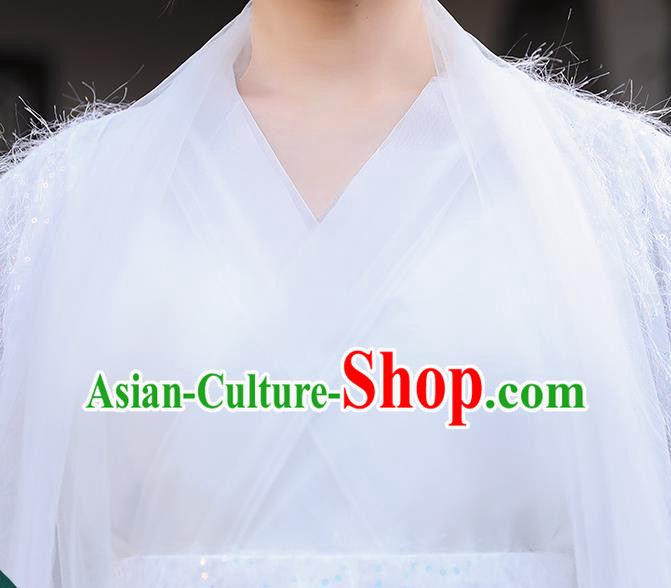 Chinese Song Dynasty Young Lady Clothing Ancient Fairy Costumes Traditional White Hanfu Dress Chinese Song Dynasty Young Lady Clothing Ancient Fairy Costumes Traditional White Hanfu Dress