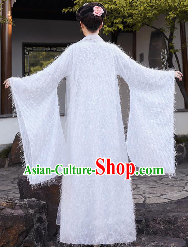 Chinese Song Dynasty Young Lady Clothing Ancient Fairy Costumes Traditional White Hanfu Dress Chinese Song Dynasty Young Lady Clothing Ancient Fairy Costumes Traditional White Hanfu Dress