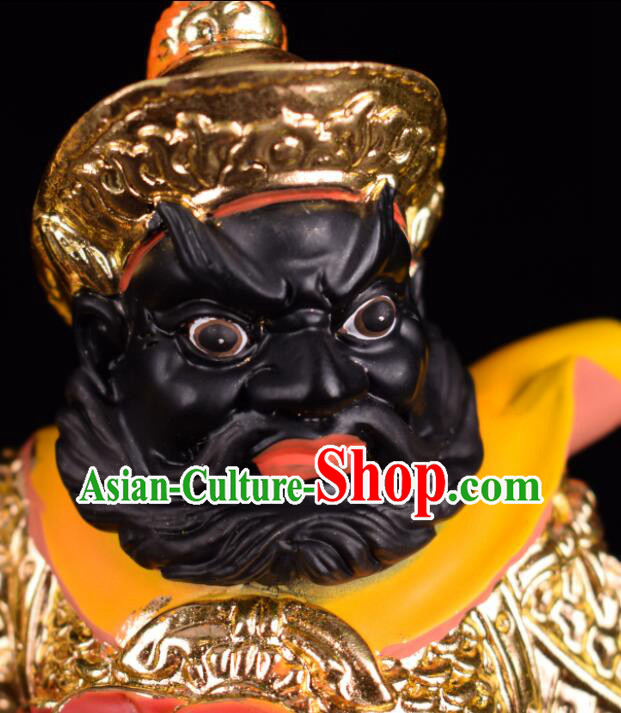 Handmade Zhou Cang and Guan Ping Statues inches Resin Sculptures Handmade Zhou Cang and Guan Ping Statues inches Resin Sculptures