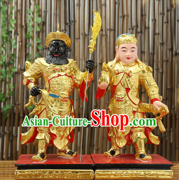 inches Resin Sculptures Handmade Zhou Cang and Guan Ping Statues inches Resin Sculptures Handmade Zhou Cang and Guan Ping Statues