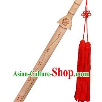 Handmade Peach Wood Sword Taoism 7 Dipper Star Sword