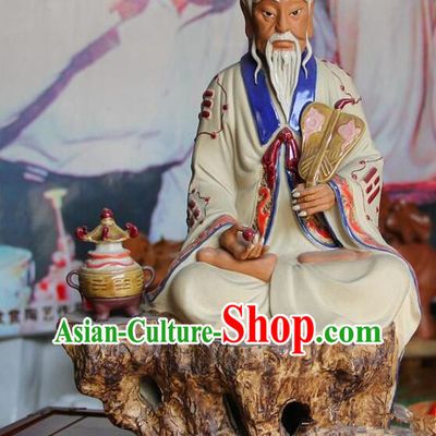 Handmade Shi Wan Porcelain Arts 16 inches Tai Shang Lao Jun Statue Chinese Ceramic Craft