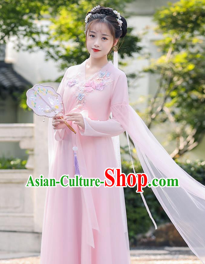 Chinese Ancient Fairy Pink Dress Clothing Traditional Garment Costume Chinese Ancient Fairy Pink Dress Clothing Traditional Garment Costume