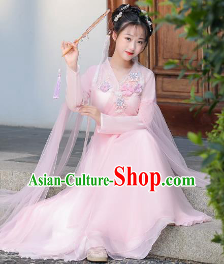 Chinese Ancient Fairy Pink Dress Clothing Traditional Garment Costume Chinese Ancient Fairy Pink Dress Clothing Traditional Garment Costume