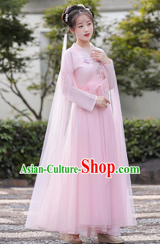 Chinese Ancient Fairy Pink Dress Clothing Traditional Garment Costume Chinese Ancient Fairy Pink Dress Clothing Traditional Garment Costume