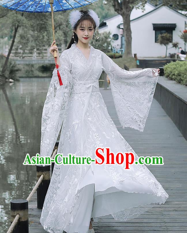 Chinese Traditional Costume Ancient Princess White Dress Clothing Chinese Traditional Costume Ancient Princess White Dress Clothing
