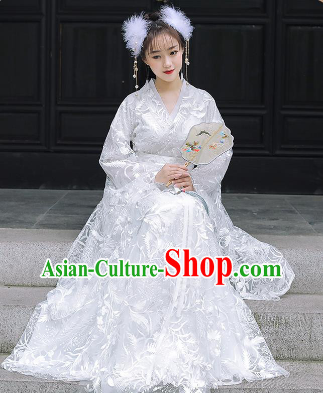 Chinese Traditional Costume Ancient Princess White Dress Clothing Chinese Traditional Costume Ancient Princess White Dress Clothing