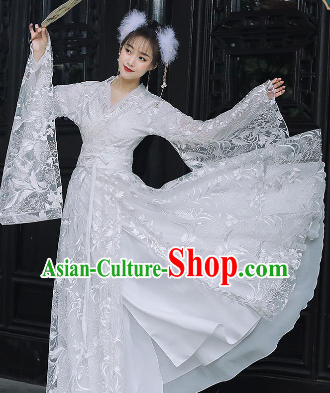 Chinese Traditional Costume Ancient Princess White Dress Clothing Chinese Traditional Costume Ancient Princess White Dress Clothing