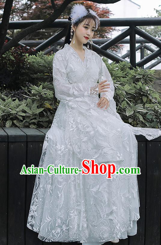 Chinese Traditional Costume Ancient Princess White Dress Clothing Chinese Traditional Costume Ancient Princess White Dress Clothing