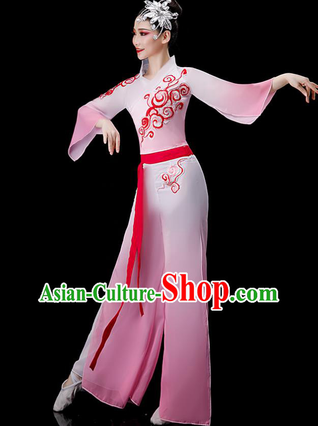Chinese Folk Dance Pink Outfit Fan Dance Costumes Yangko Dance Clothing Chinese Folk Dance Pink Outfit Fan Dance Costumes Yangko Dance Clothing