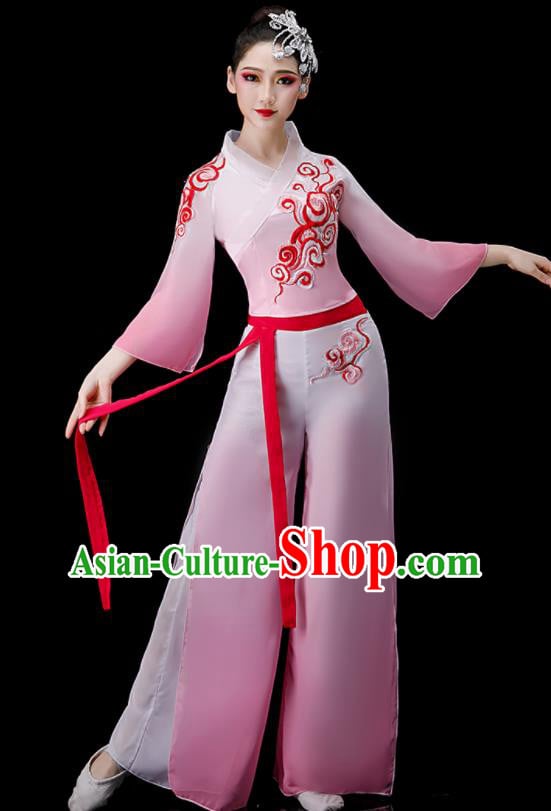 Chinese Folk Dance Pink Outfit Fan Dance Costumes Yangko Dance Clothing Chinese Folk Dance Pink Outfit Fan Dance Costumes Yangko Dance Clothing
