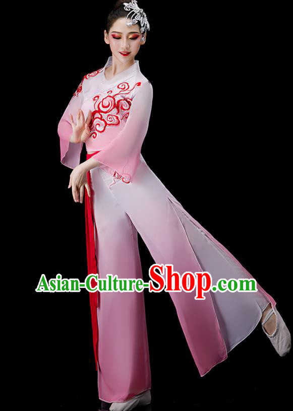 Chinese Folk Dance Pink Outfit Fan Dance Costumes Yangko Dance Clothing Chinese Folk Dance Pink Outfit Fan Dance Costumes Yangko Dance Clothing