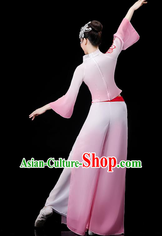Chinese Folk Dance Pink Outfit Fan Dance Costumes Yangko Dance Clothing Chinese Folk Dance Pink Outfit Fan Dance Costumes Yangko Dance Clothing