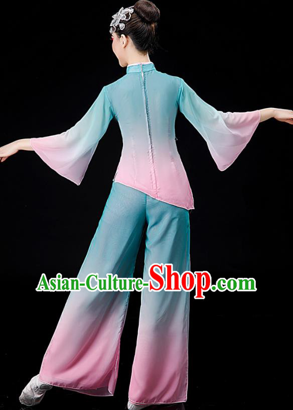 Chinese Folk Dance Gradient Outfit Women Group Dance Costume Yangko Dance Clothing Chinese Folk Dance Gradient Outfit Women Group Dance Costume Yangko Dance Clothing