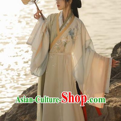 Chinese Jin Dynasty Palace Princess Garment Costumes Traditional Hanfu Clothing Ancient Female Swordsman Dresses