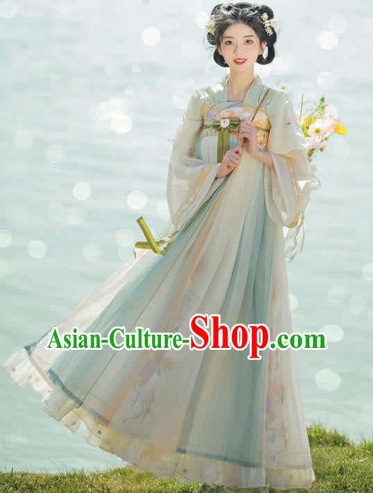 Chinese Ancient Young Lady Dress Tang Dynasty Garment Costumes Traditional Hanfu Clothing Chinese Ancient Young Lady Dress Tang Dynasty Garment Costumes Traditional Hanfu Clothing