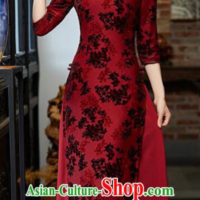 Chinese Aodai Qipao Traditional Cheongsam Lace Dress