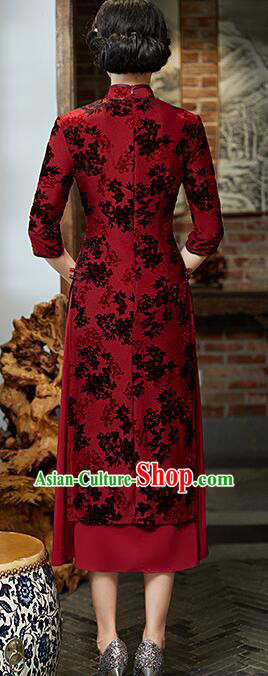 Chinese Aodai Qipao Traditional Cheongsam Lace Dress Chinese Aodai Qipao Traditional Cheongsam Lace Dress
