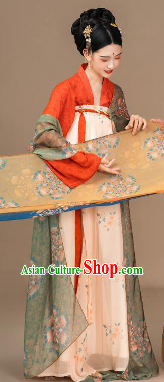 Chinese Ancient Beautiful Woman Clothing Tang Dynasty Princess Garment Costume Traditional Hanfu Dress Chinese Ancient Beautiful Woman Clothing Tang Dynasty Princess Garment Costume Traditional Hanfu Dress