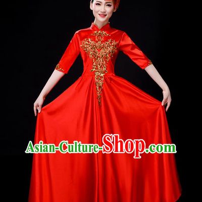Chinese Opening Dance Costume Spring Festival Gala Stage Performance Clothing Modern Dance Red Dress