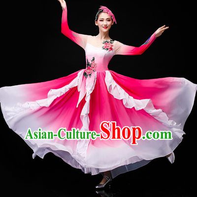 Chinese Opening Dance Pink Dress Modern Dance Costume Flower Dance Stage Performance Clothing