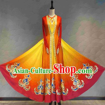 Chinese Xinjiang Ethnic Dance Costume Spring Festival Gala Stage Performance Clothing Uyghur Nationality Dance Dress