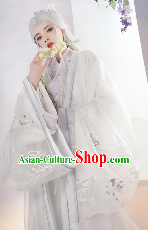 Chinese Song Dynasty Court Princess Costumes Traditional Hanfu Dress Ancient Goddess White Clothing Chinese Song Dynasty Court Princess Costumes Traditional Hanfu Dress Ancient Goddess White Clothing