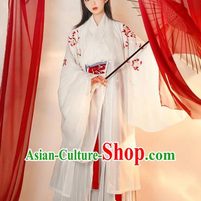 Chinese Ancient Prince White Clothing Song Dynasty Scholar Costumes Traditional Hanfu Garments