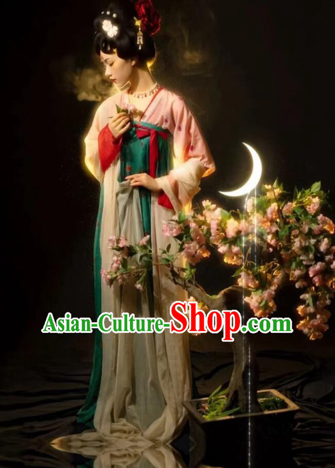 Chinese Ancient Palace Princess Green Dress Clothing Tang Dynasty Garment Costumes Chinese Ancient Palace Princess Green Dress Clothing Tang Dynasty Garment Costumes