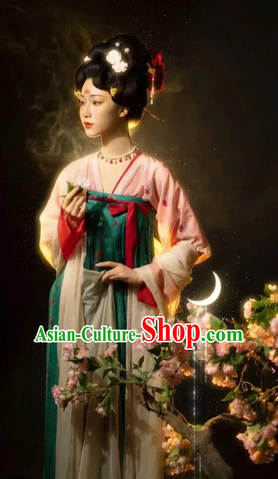 Chinese Ancient Palace Princess Green Dress Clothing Tang Dynasty Garment Costumes Chinese Ancient Palace Princess Green Dress Clothing Tang Dynasty Garment Costumes
