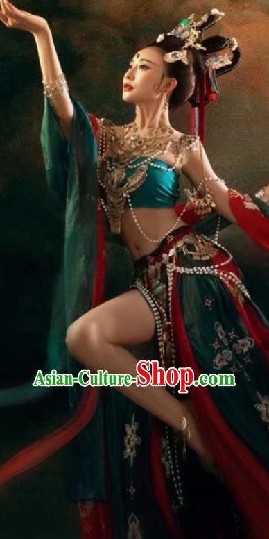 Chinese Dunhuang Flying Apsaras Dress Classical Dance Garment Costumes Ancient Fairy Clothing Chinese Dunhuang Flying Apsaras Dress Classical Dance Garment Costumes Ancient Fairy Clothing
