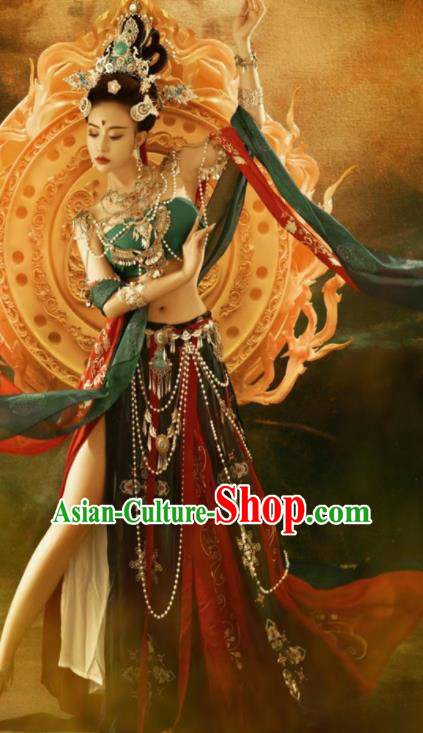 Chinese Dunhuang Flying Apsaras Dress Classical Dance Garment Costumes Ancient Fairy Clothing Chinese Dunhuang Flying Apsaras Dress Classical Dance Garment Costumes Ancient Fairy Clothing
