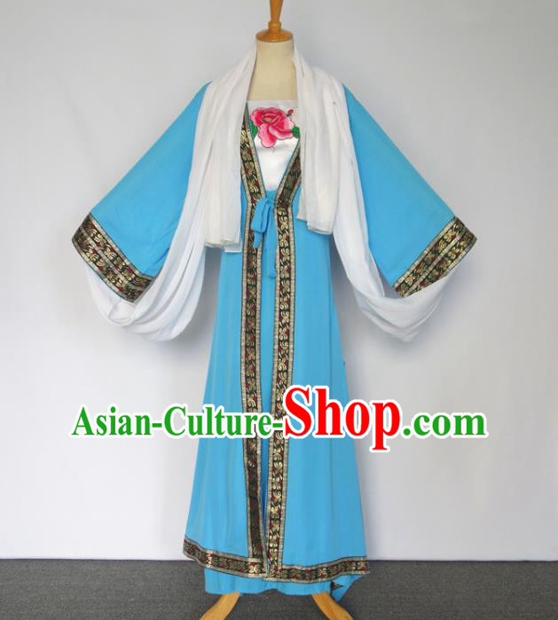 Chinese Classical Dance Clothing Water Sleeve Dance Garment Costumes Traditional Goddess Dance Blue Dress Chinese Classical Dance Clothing Water Sleeve Dance Garment Costumes Traditional Goddess Dance Blue Dress
