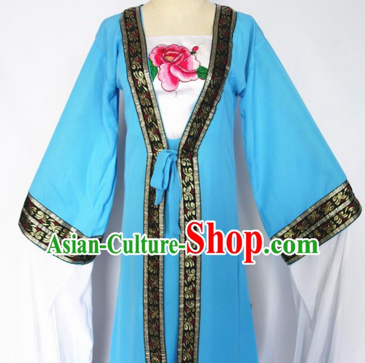 Chinese Classical Dance Clothing Water Sleeve Dance Garment Costumes Traditional Goddess Dance Blue Dress Chinese Classical Dance Clothing Water Sleeve Dance Garment Costumes Traditional Goddess Dance Blue Dress