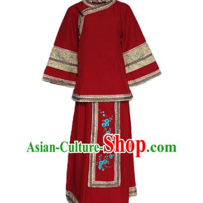 Chinese Ancient Noble Woman Costumes Traditional Wedding Garments Republican Fairlady Red Clothing